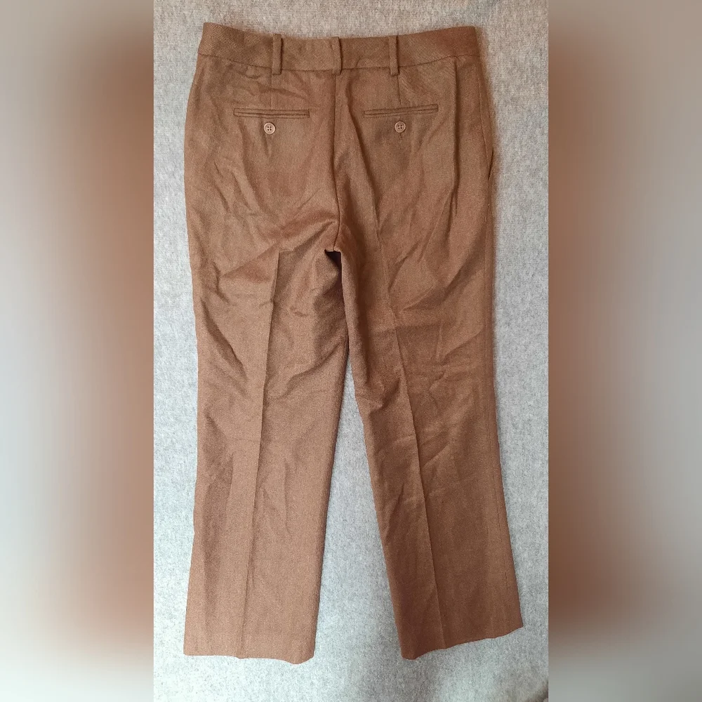 Brooks Brothers Dress Pants Womans 4 Petite Brown Wool-Cashmere Formal Preppy